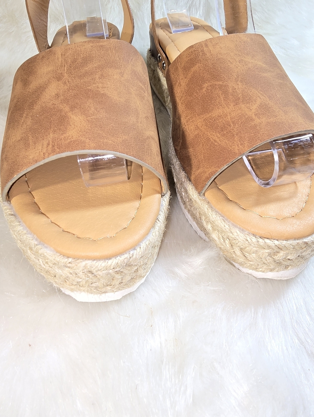 Soda Topic Womens Tan Platform Espadrille Sandals with Ankle Strap - Picture 6 of 12